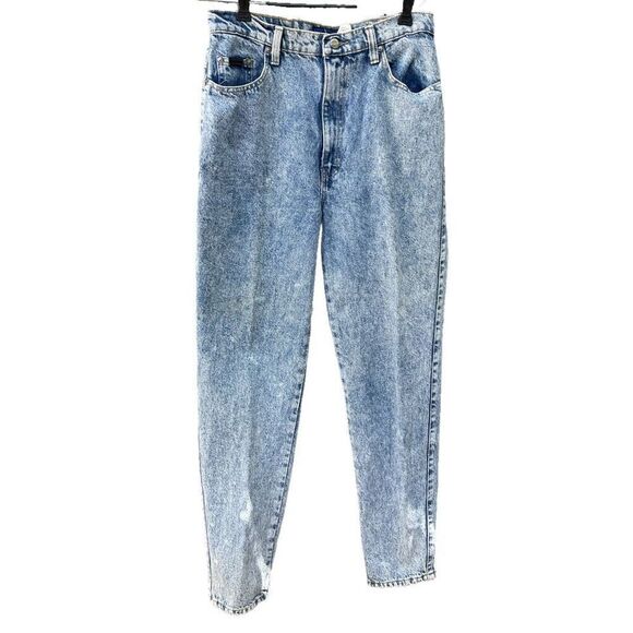 Vintage Sasson size 14 high waisted acid washed  tapered leg jeans . - Picture 1 of 9